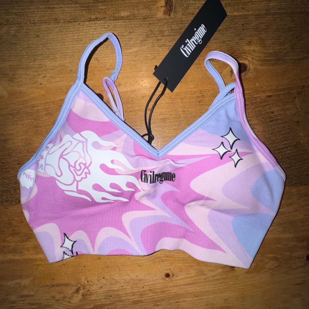 Civil Regime Seamless Sports Bra Small - Pow Kelly